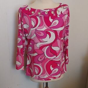 Vintage Pink Patterned Women's Top